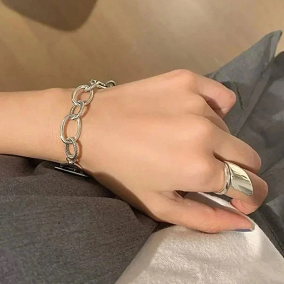 Minimalist 925 Sterling Silver Wrap Ring Bead Twist Ring Dainty Statement Ring - Picture 6 of 7